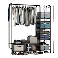 Perchero Ropero Armario Organizador Colgador Multifuncion Ropa Zapatera 120